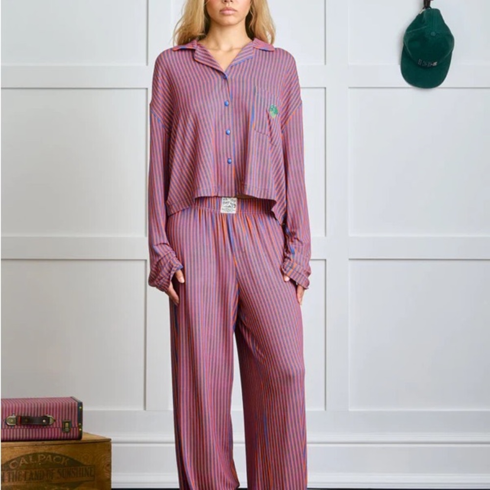 Dairy Boy Striped Women's Pajama Set